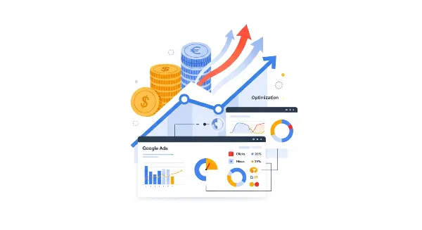 Graphique de performance et gestion de budget Google Ads